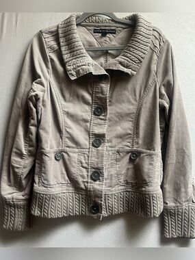 Tommy Hilfiger Corduroy Knit Trim Button Front Jacket XL